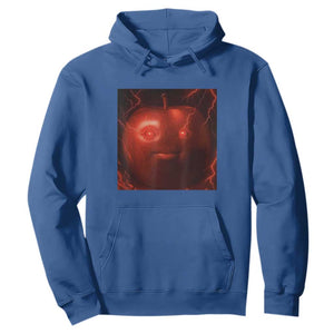 Evil Freaky Apple Meme Hoodie Creepy Dark AI Fruit Face With Glowing Eyes TS02 Royal Blue Print Your Wear