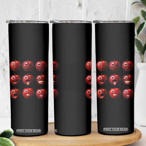 Funny Freaky Apple Faces Meme Graphic Skinny Tumbler Surreal Weird AI Fruit Emotions TS02 Print Your Wear