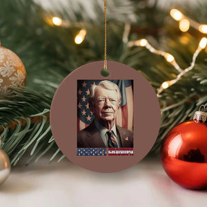 39th President Jimmy Carter Ceramic Ornament America's Grandpa Presidents' Day USA Flag Vintage TS02 1pc Mocha Print Your Wear