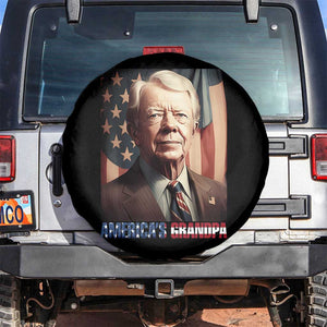 39th President Jimmy Carter Spare Tire Cover America's Grandpa Presidents' Day USA Flag Vintage TS02 No hole Black Print Your Wear