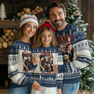 39th President Jimmy Carter Knit Sweatshirt A Legacy Of Peace And Humanity USA Legacy TS02 Navy Print Your Wear