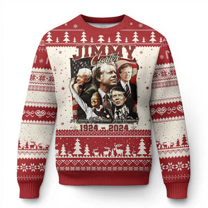 39th President Jimmy Carter Knit Sweatshirt A Legacy Of Peace And Humanity USA Legacy TS02 Red Print Your Wear
