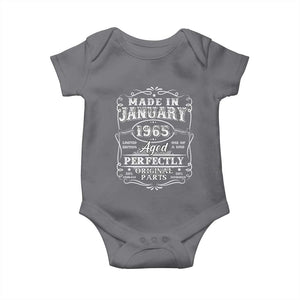 Retro Classic Made In January 1965 Baby Onesie Aged Perfectly Original Parts Vintage Birthday Men TS02 Charcoal Print Your Wear