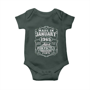 Retro Classic Made In January 1965 Baby Onesie Aged Perfectly Original Parts Vintage Birthday Men TS02 Print Your Wear