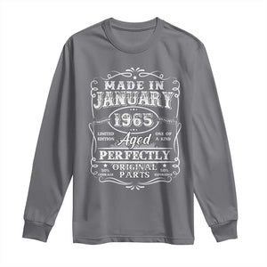 Retro Classic Made In January 1965 Long Sleeve Shirt Aged Perfectly Original Parts Vintage Birthday Men TS02 Charcoal Print Your Wear
