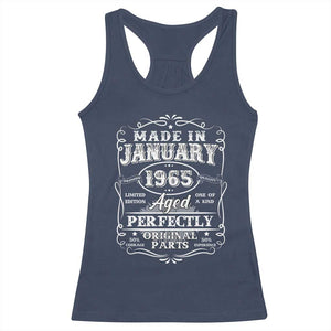 Retro Classic Made In January 1965 Racerback Tank Top Aged Perfectly Original Parts Vintage Birthday Men TS02 Navy Print Your Wear