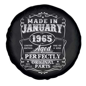 Retro Classic Made In January 1965 Spare Tire Cover Aged Perfectly Original Parts Vintage Birthday Men TS02 Print Your Wear