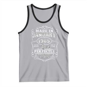 Retro Classic Made In January 1965 Tank Top Aged Perfectly Original Parts Vintage Birthday Men TS02 Athletic Heather Black Print Your Wear