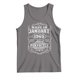 Retro Classic Made In January 1965 Tank Top Aged Perfectly Original Parts Vintage Birthday Men TS02 Deep Heather Print Your Wear