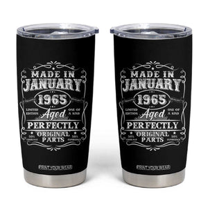 Retro Classic Made In January 1965 Tumbler Cup Aged Perfectly Original Parts Vintage Birthday Men TS02 Black Print Your Wear