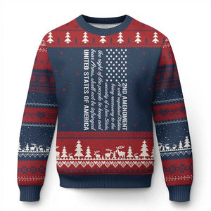 2nd Amendment American Flag Ugly Christmas Sweater Patriotic Right to Bear Arms USA Patriot TS02 Navy Red Print Your Wear