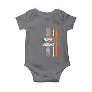 Irish Pride Baby Onesie American Flag Celtic Cross St Patricks Day TS02 Charcoal Print Your Wear