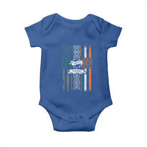 Irish Pride Baby Onesie American Flag Celtic Cross St Patricks Day TS02 Royal Blue Print Your Wear