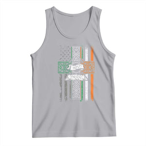Irish Pride Tank Top American Flag Celtic Cross St Patricks Day TS02 Athletic Heather Print Your Wear