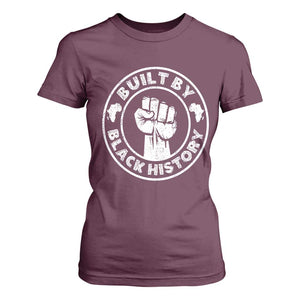 Built By Black History T Shirt For Women African American Pride TS02 Maroon Print Your Wear
