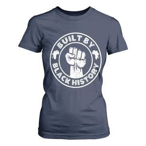 Built By Black History T Shirt For Women African American Pride TS02 Navy Print Your Wear