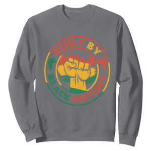 Black History Month Sweatshirt Built By Black History Afro Melanin TS02 Charcoal Printyourwear