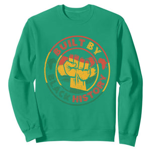 Black History Month Sweatshirt Built By Black History Afro Melanin TS02 Irish Green Printyourwear