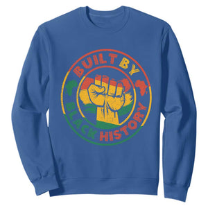Black History Month Sweatshirt Built By Black History Afro Melanin TS02 Royal Blue Printyourwear