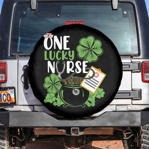 Funny One Lucky Nurse St Patricks Day Spare Tire Cover Scrub Life RN ICU ER with Stethoscope TS02 No hole Black Print Your Wear