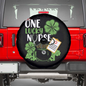 Funny One Lucky Nurse St Patricks Day Spare Tire Cover Scrub Life RN ICU ER with Stethoscope TS02 Black Print Your Wear