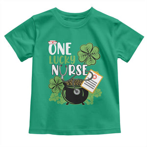 Funny One Lucky Nurse St Patricks Day Toddler T Shirt Scrub Life RN ICU ER with Stethoscope TS02 Irish Green Print Your Wear