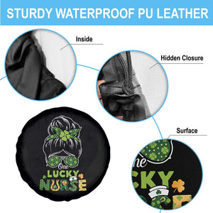 Funny One Lucky Nurse St Patricks Day Spare Tire Cover Scrub Life with Messy Bun TS02 Print Your Wear