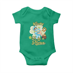 Funny Nurse St Patricks Day Baby Onesie Lucky To Be A Nurse Strong Scrub Life TS02 Irish Green Print Your Wear