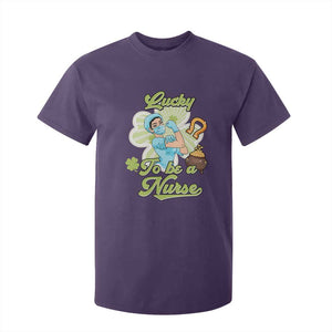 Funny Nurse St Patricks Day T Shirt For Kid Lucky To Be A Nurse Strong Scrub Life TS02 Purple Print Your Wear