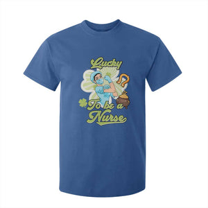 Funny Nurse St Patricks Day T Shirt For Kid Lucky To Be A Nurse Strong Scrub Life TS02 Royal Blue Print Your Wear
