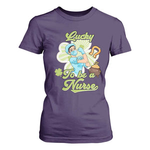 Funny Nurse St Patricks Day T Shirt For Women Lucky To Be A Nurse Strong Scrub Life TS02 Purple Print Your Wear