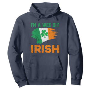 Funny St. Patricks Day Hoodie I'm A Wee Bit Irish Leprechaun Shenanigan TS02 Navy Printyourwear