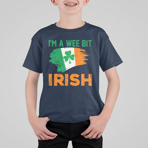 Funny St. Patricks Day T Shirt For Kid I'm A Wee Bit Irish Leprechaun Shenanigan TS02 Navy Printyourwear