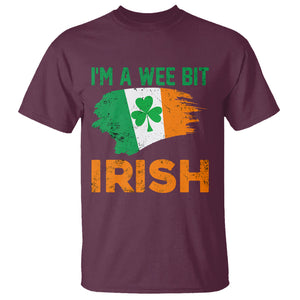 Funny St. Patricks Day T Shirt I'm A Wee Bit Irish Leprechaun Shenanigan TS02 Maroon Printyourwear