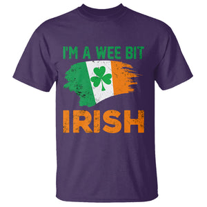 Funny St. Patricks Day T Shirt I'm A Wee Bit Irish Leprechaun Shenanigan TS02 Purple Printyourwear