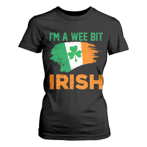 Funny St Patricks Day T Shirt For Women I'm A Wee Bit Irish Leprechaun Shenanigan TS02 Black Print Your Wear