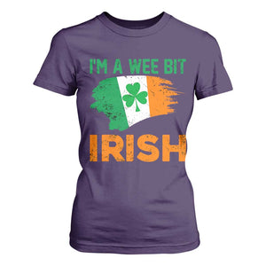 Funny St Patricks Day T Shirt For Women I'm A Wee Bit Irish Leprechaun Shenanigan TS02 Purple Print Your Wear