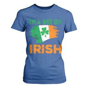 Funny St Patricks Day T Shirt For Women I'm A Wee Bit Irish Leprechaun Shenanigan TS02 Royal Blue Print Your Wear