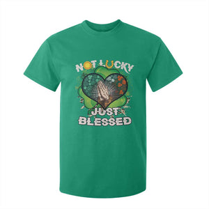 Funny St Patricks Day T Shirt For Kid Not Lucky Simply Blessed Shamrock Christian with Praying Hands TS02 Irish Green Print Your Wear
