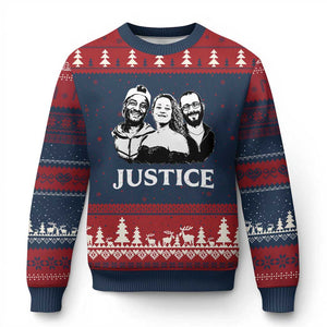 Justice for Porter Pretti Good Memorial Ugly Christmas Sweater Rest in Power Tribute Minnesota Protest TS02 Navy Red Print Your Wear