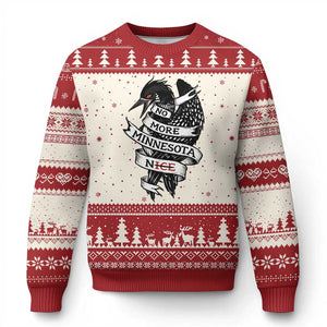 No More Minnesota Nice Loon Resistance Ugly Christmas Sweater Ice Out Rebellion TS02 Beige Red Print Your Wear