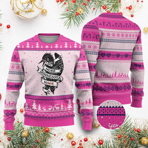No More Minnesota Nice Loon Resistance Ugly Christmas Sweater Ice Out Rebellion TS02 Hot Pink Print Your Wear