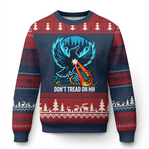 Don’t Tread on MN Minnesota Ugly Christmas Sweater Rebel Loon Ice Out Resistance TS02 Navy Red Print Your Wear