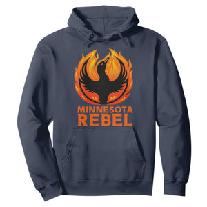 Minnesota Rebel Loon Hoodie Rising From Fire Political Resistance TS02 Navy Print Your Wear