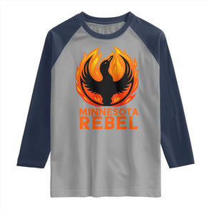 Minnesota Rebel Loon Raglan Shirt Rising From Fire Political Resistance TS02 Sport Gray Navy Print Your Wear