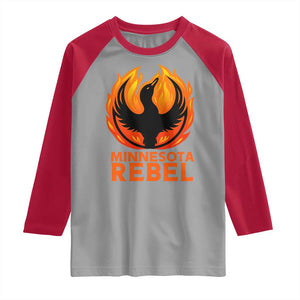Minnesota Rebel Loon Raglan Shirt Rising From Fire Political Resistance TS02 Sport Gray Red Print Your Wear