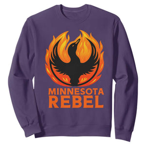 Minnesota Rebel Loon Sweatshirt Rising From Fire Political Resistance TS02 Purple Print Your Wear
