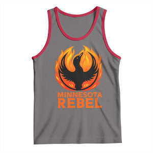 Minnesota Rebel Loon Tank Top Rising From Fire Political Resistance TS02 Deep Heather Red Print Your Wear