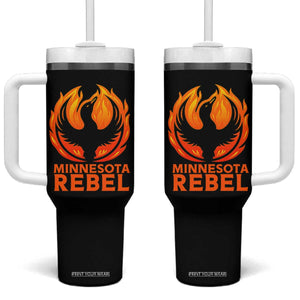 Minnesota Rebel Loon Tumbler With Handle Rising From Fire Political Resistance TS02 One Size: 40 oz Black Print Your Wear