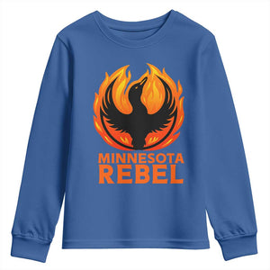Minnesota Rebel Loon Youth Sweatshirt Rising From Fire Political Resistance TS02 Royal Blue Print Your Wear